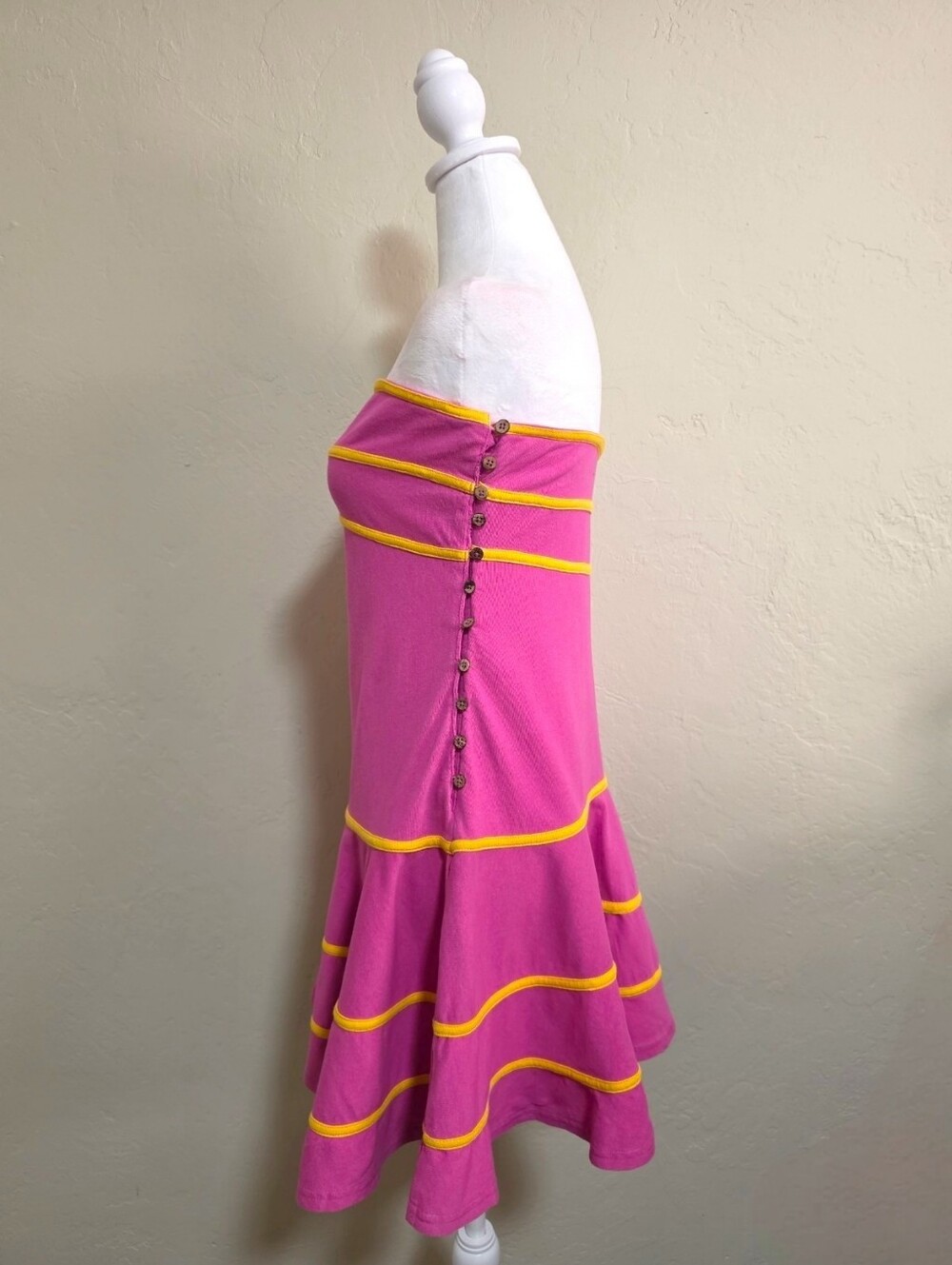 Free People Vibrant Pink Ravine Mini Dress, M, Barbiecore Y2K Summer Beach - Picture 5 of 10